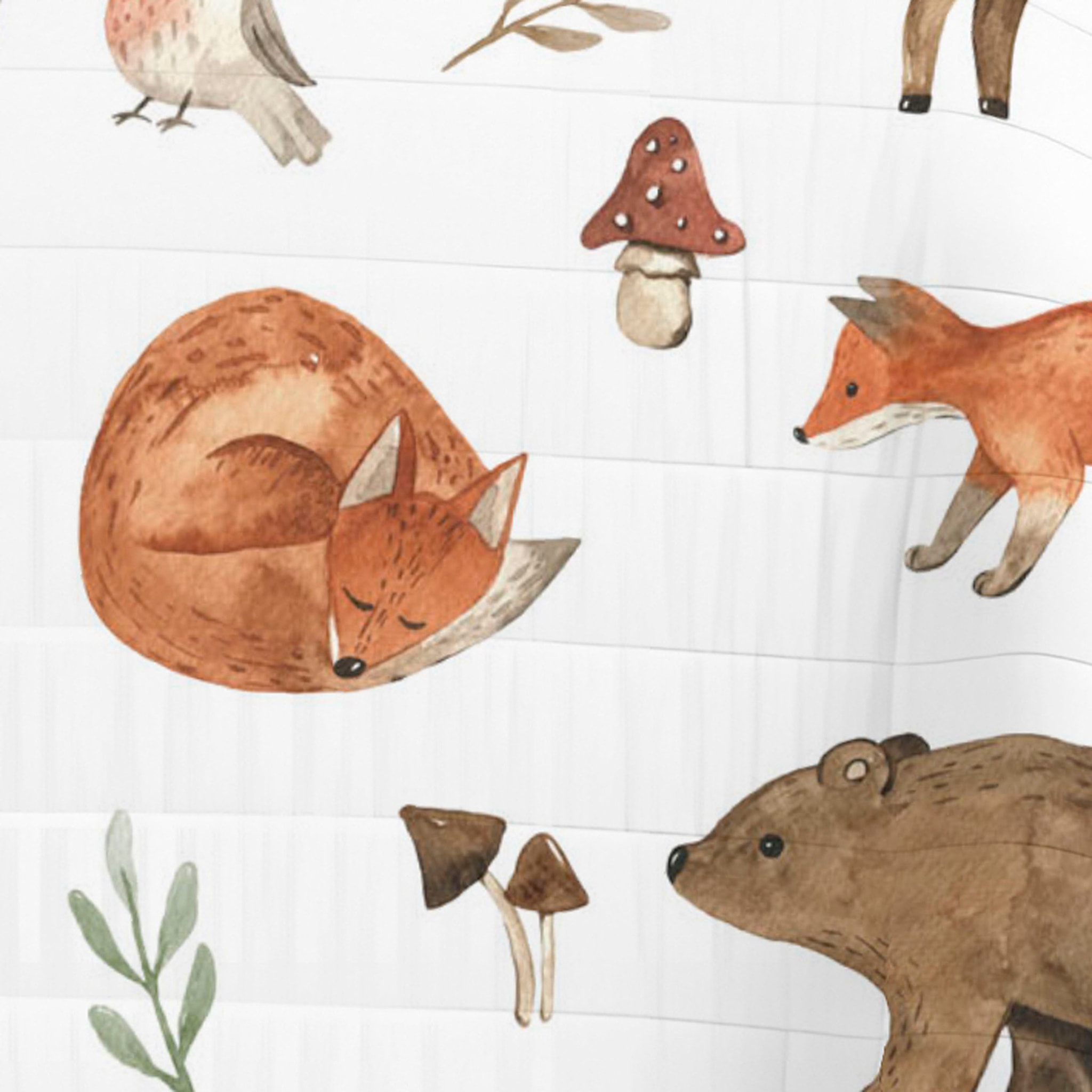 Cool Kids - Colcha Bouti Estampada - Reversible - Infantil - 100% Algodón - Cuna - Woodland