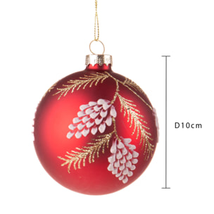 Sfera con Ramo Ghiande - Pezzi 4 - 10xH10x10cm - Bianchi Dino SpA