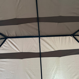 Cenador con Techo al Aire Libre Cenador Impermeable Exterior con Pared Lateral