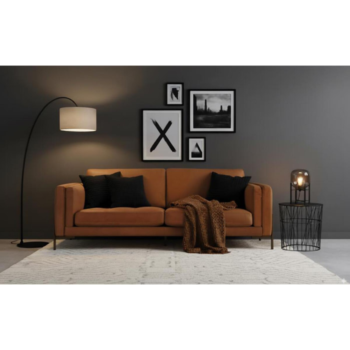 CANAPÉ 3 PLACES EN CUIR - 85 x 227 x 98 cm