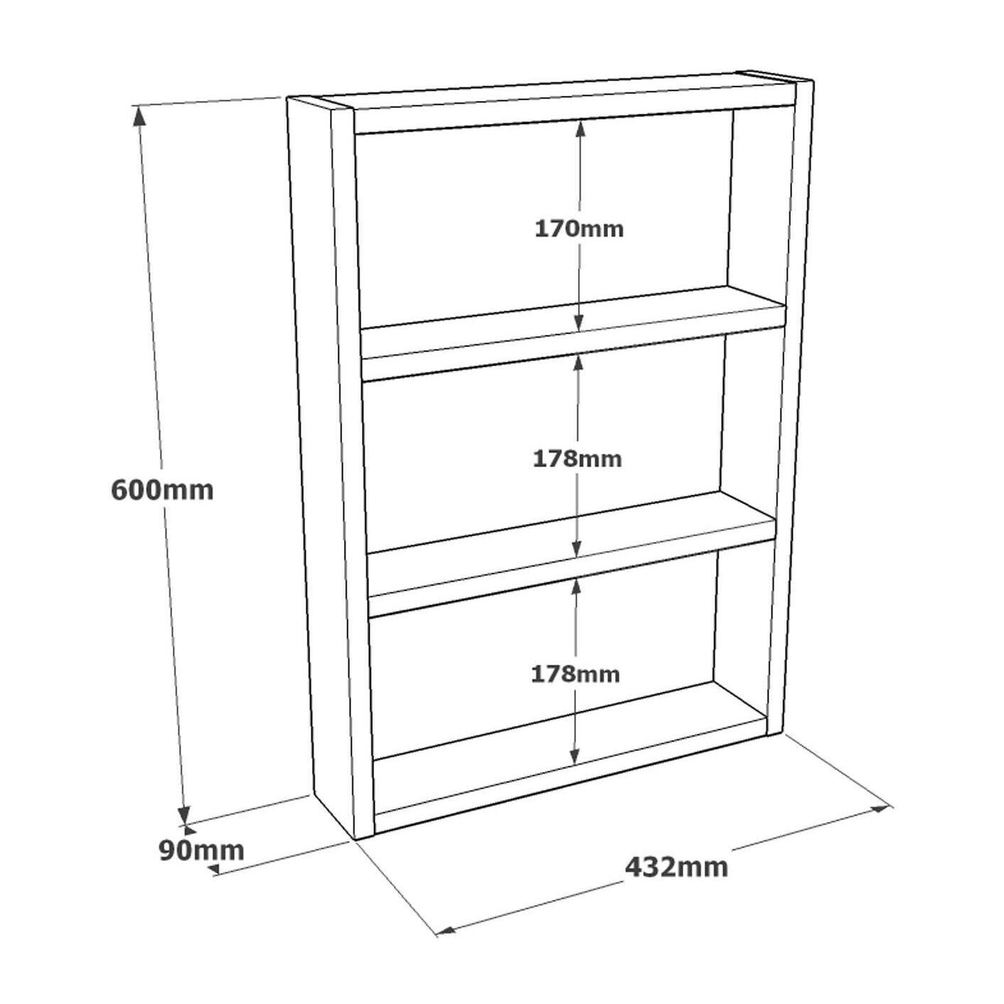 Mensola Dalbier, Scaffale, Ripiano a muro, Scaffalatura multiuso, 43x9h60 cm, Antracite