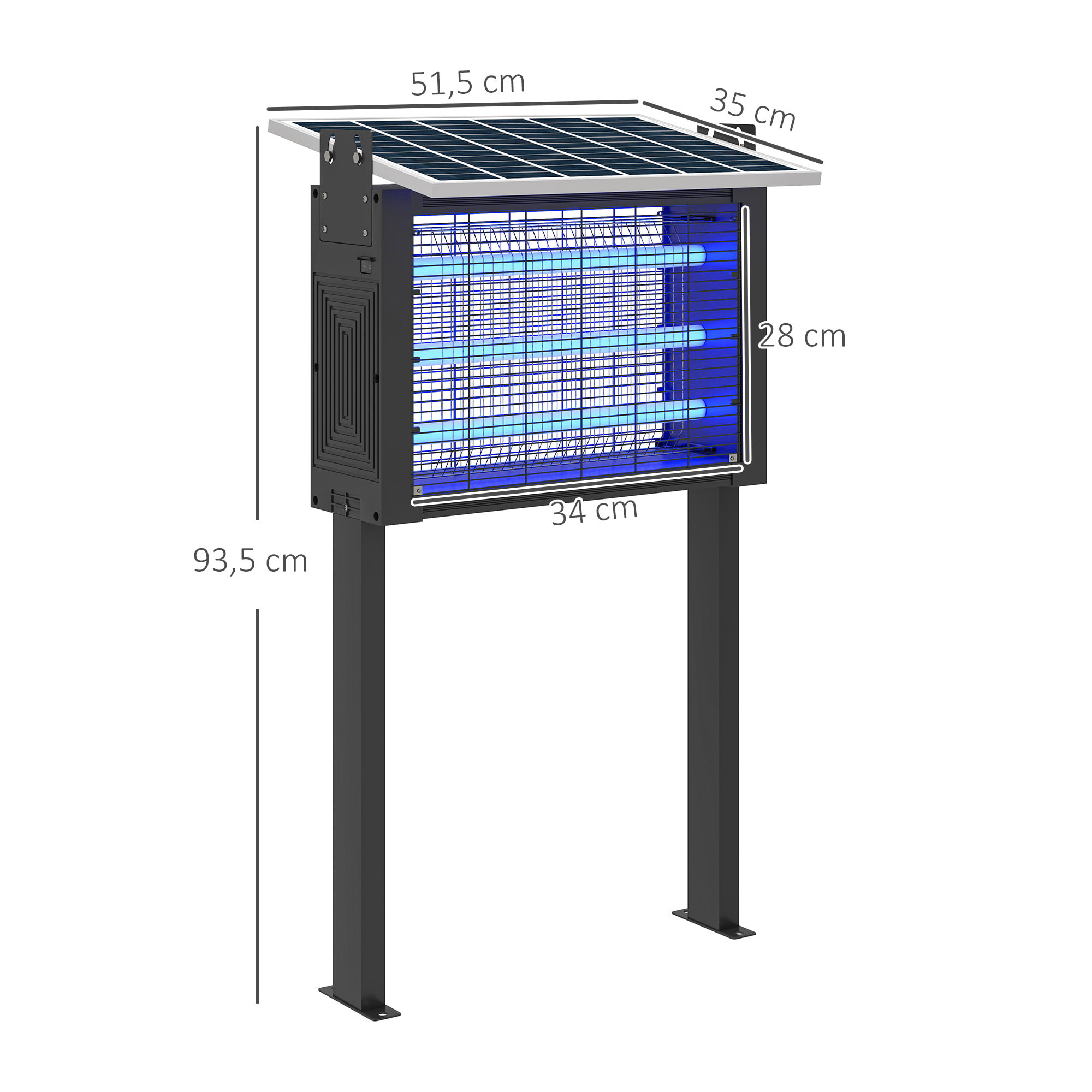 Lámpara Antimosquitos Eléctrica con Luces LED Mata Mosquitos Eléctrico 25W para Exterior Efecto 200 m² con Soporte Panel Ajustable Lámpara UV Repelente de Insectos Moscas Polillas