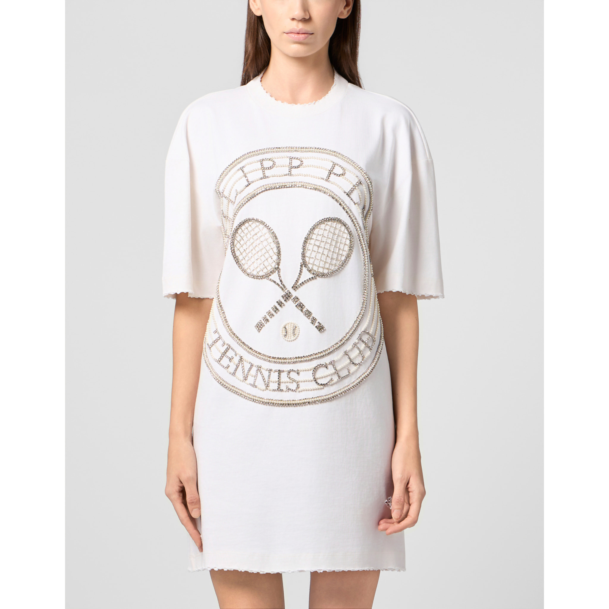 PHILIPP PLEIN Open Back T-Shirt Mini Dress Tennis Club