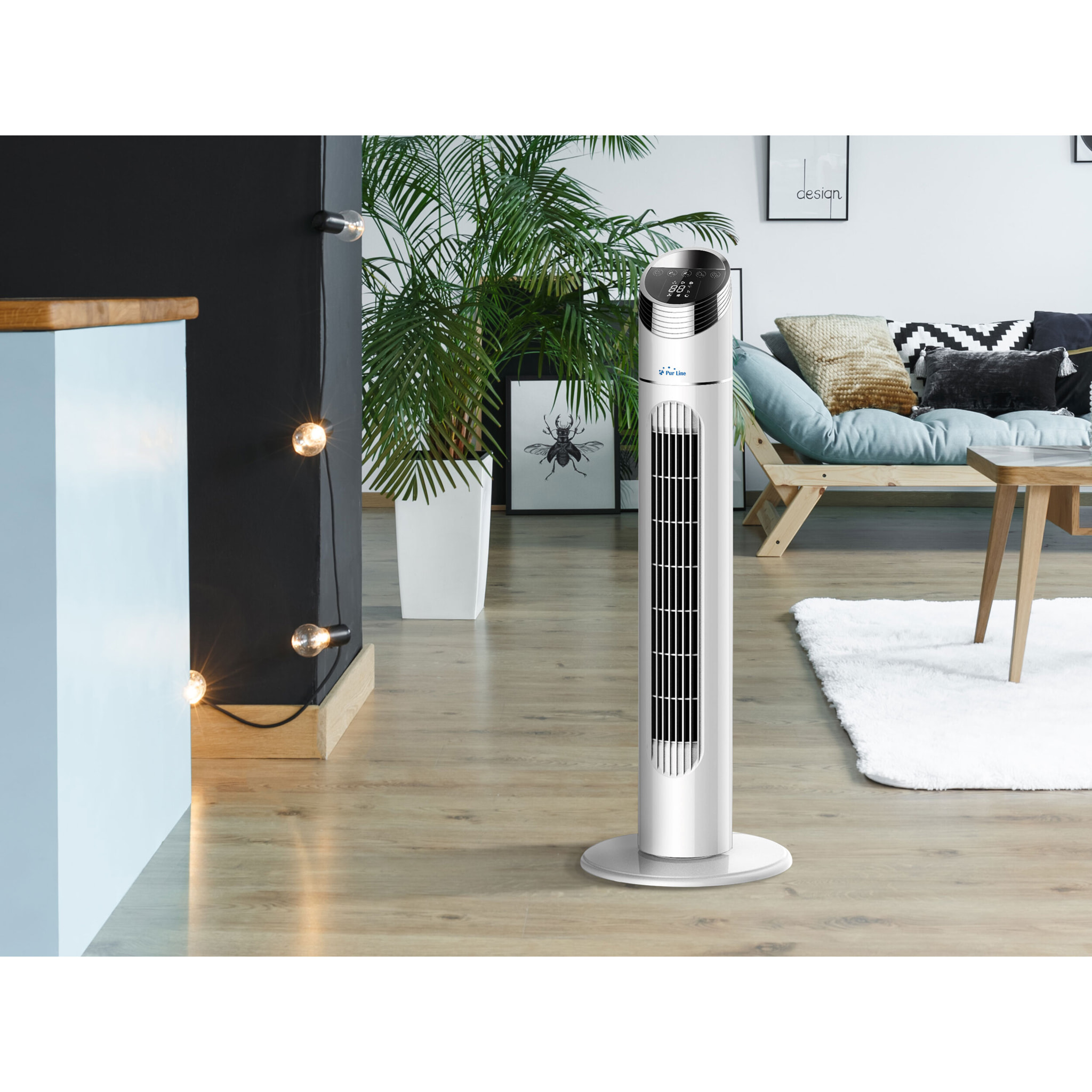 Ventilador de torre 40W con 3 velocidades y oscilación automática VENTY TO 40 PURLINE