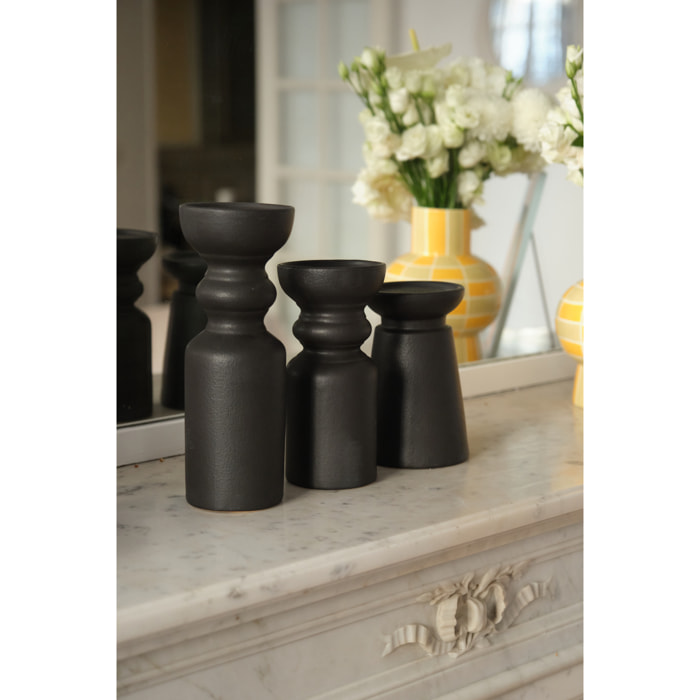 Set de 3 bougeoirs céramique design