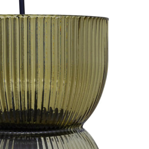 Suspension verre "Ancel" vert D14cm