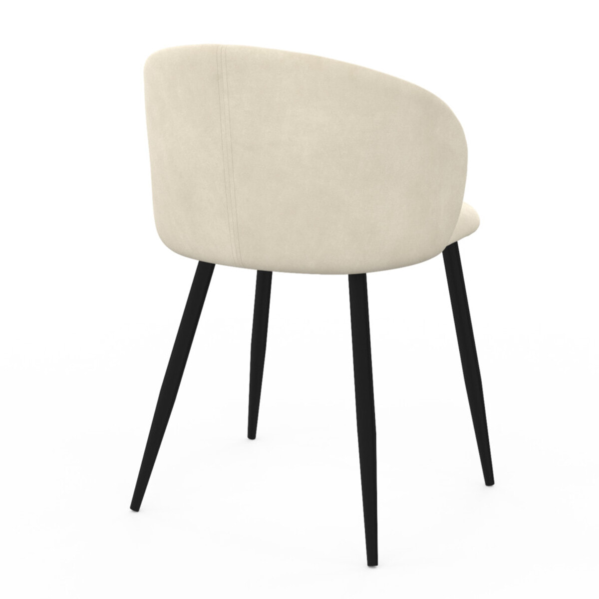 Chaises Léona velours crème pieds métal noirs - lot de 4