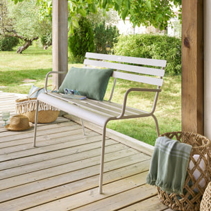 Banc de jardin Greensboro argile 2 places blanc