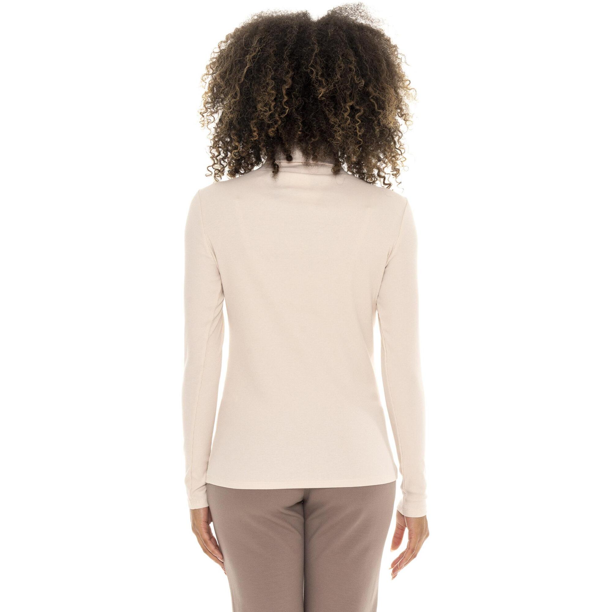 T-shirt donna a manica lunga in costina Leone 1947 Chic Tones
