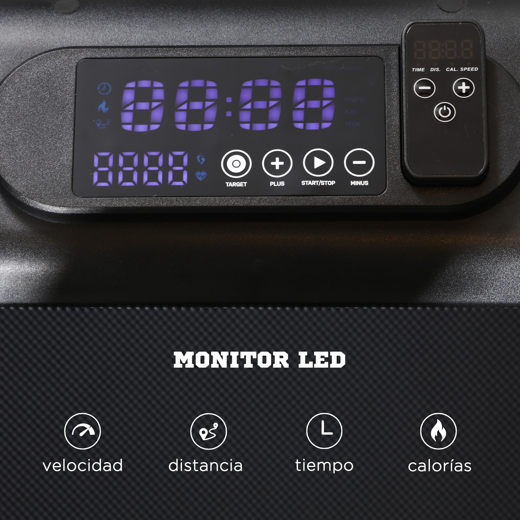 2 en 1 Cinta de Correr Plegable Cinta de Andar Velocidad 12 km/h Superficie de Carrera 36x105 cm Control Remoto Pantalla LED y Ruedas para Fitness en Casa 135x65x106 cm Negro