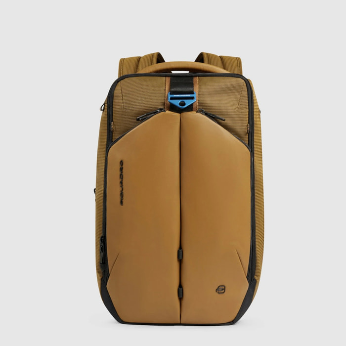 Piquadro Zaino porta pc e iPad® in tessuto riciclato e materiale bio-based con protezioni antiurto e RFID