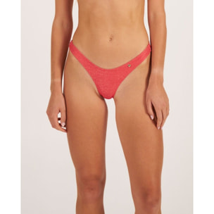 Braga de bikini brasileña con corte en V en tejido lúrex