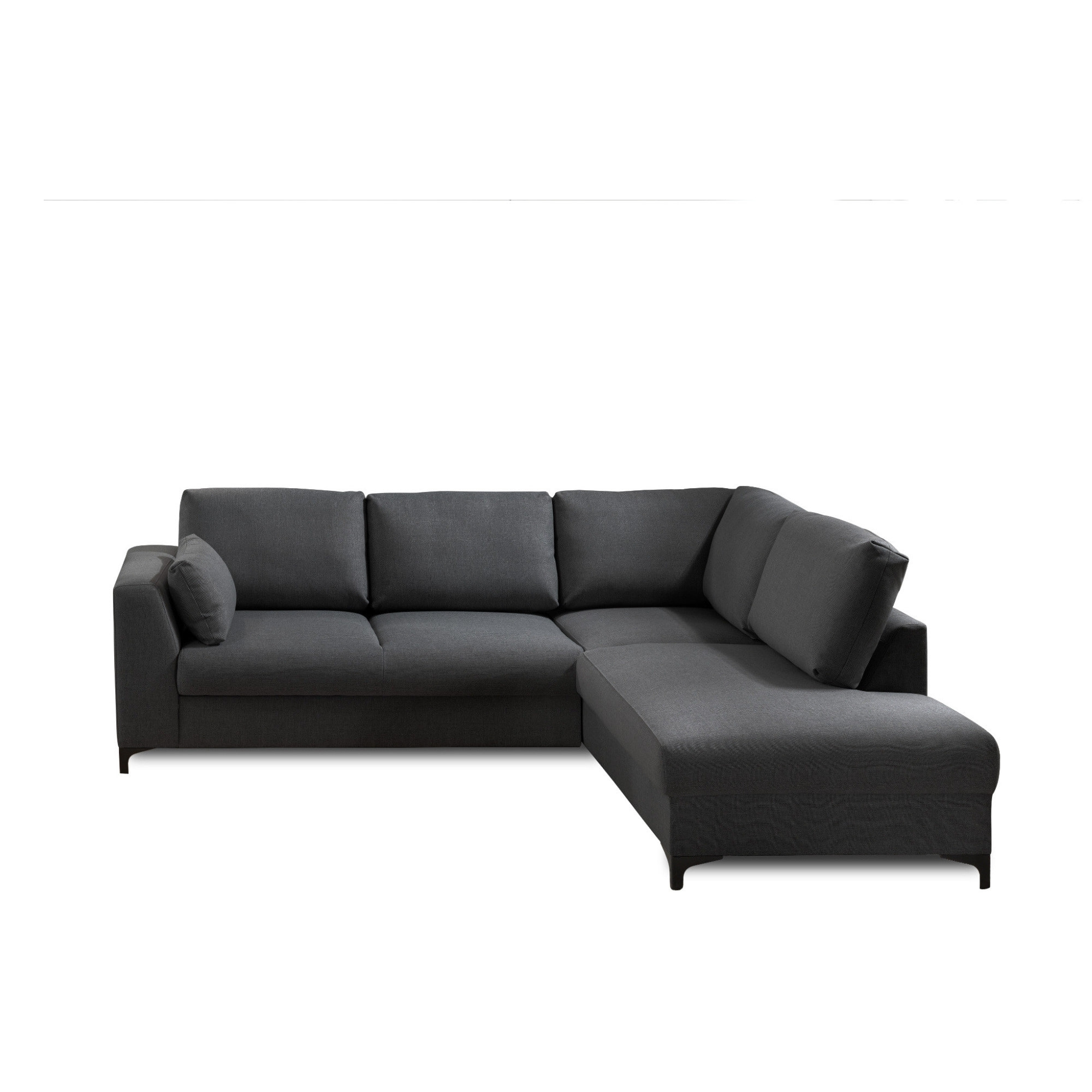 Tala - canapé d'angle droit - convertible - 5 places - en tissu - Gris foncé