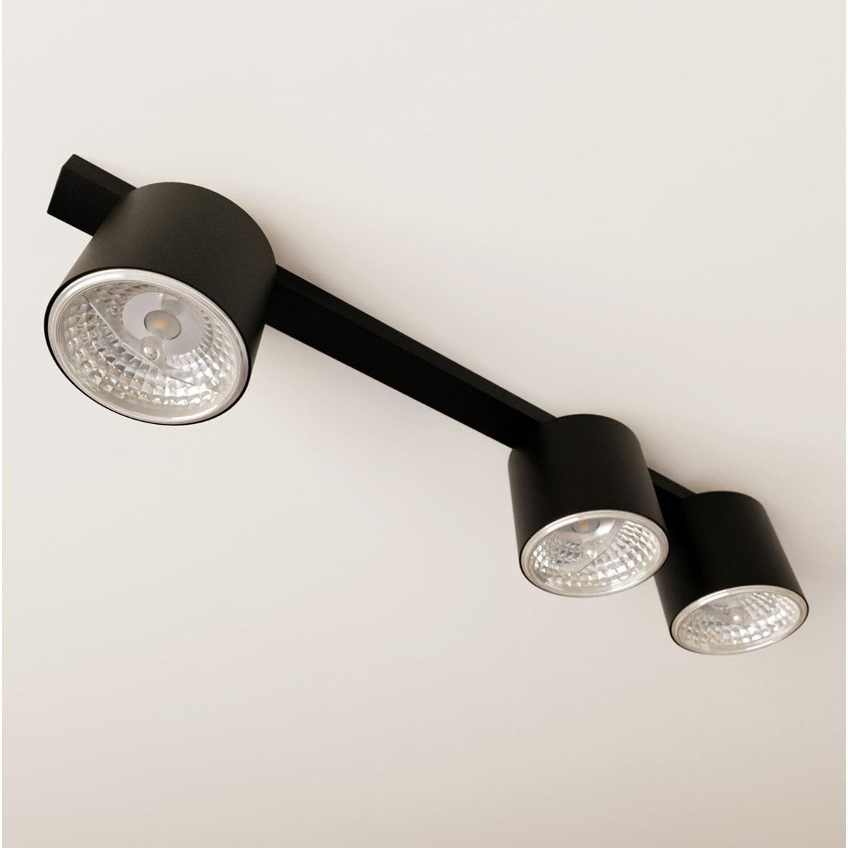 Faretto da soffitto Nano in acciaio nero