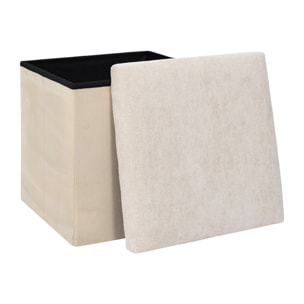 Coffre Pouf Pliable Emilia Beige