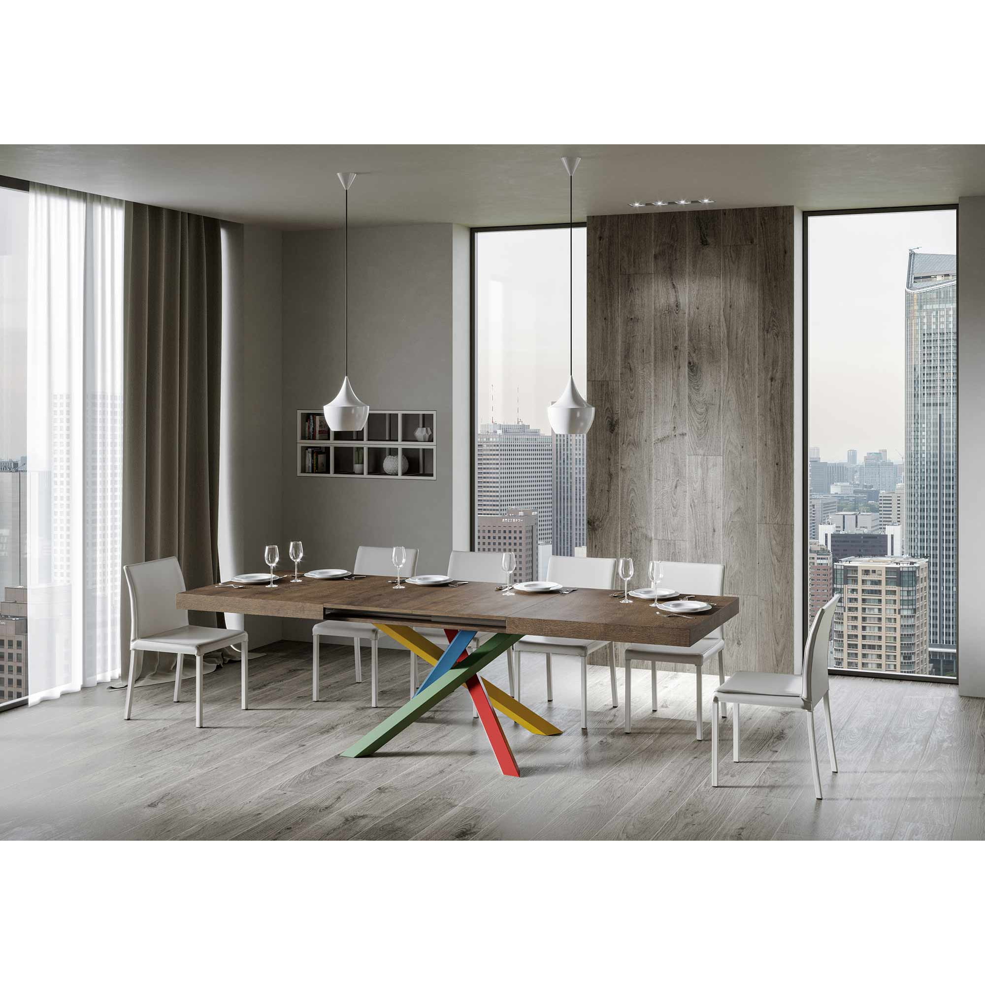 Table extensible 90x130/234 cm Volantis Noyer cadre 4/B