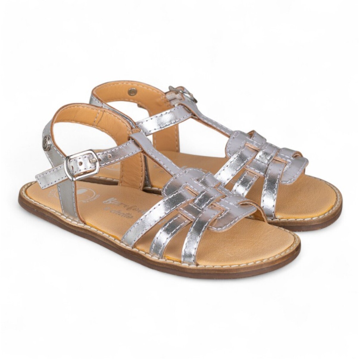 SANDALIA BAREFOOT PIEL CHETTO PLATA