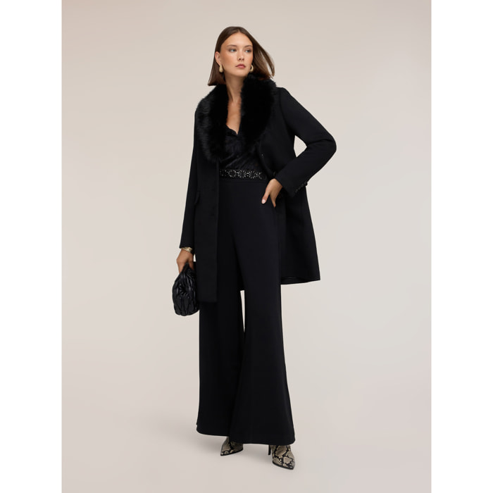 Motivi - Pantaloni palazzo in crêpe - Nero