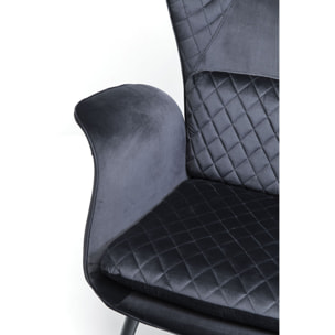 Fauteuil Tudor velours noir Kare Design