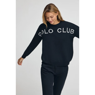 Jersey azul marino de punto con logo contrastado Polo Club