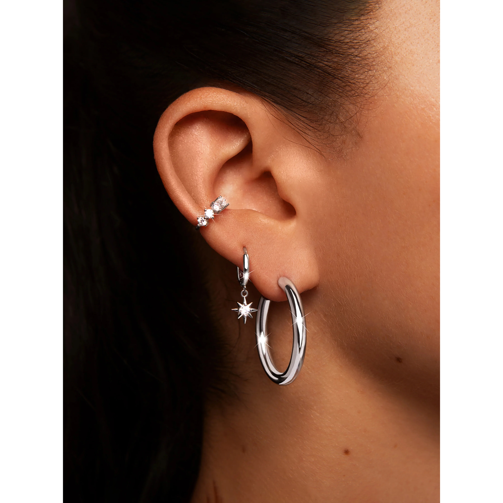 Orecchino Polar Star in Argento