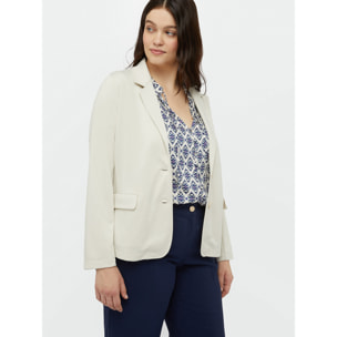 Fiorella Rubino - Blazer de scuba diagonal - Beige