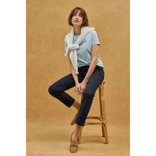 Camiseta azul claro de corte slim con bordado Established 2012 Polo Club