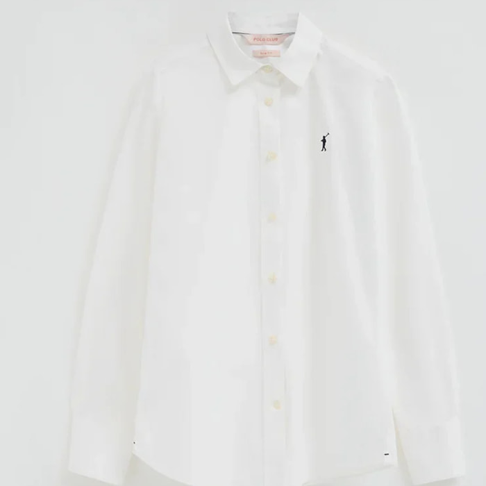 Pack mujer de dos camisas en blanco y azul claro con corte slim y bordado Rigby Go