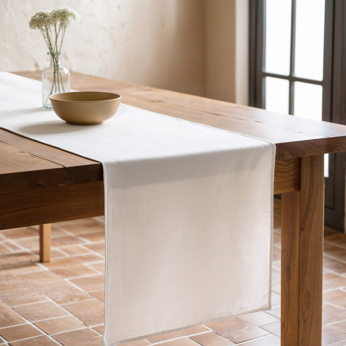 Chemin de table KAHU BLANC - 100% coton bio
