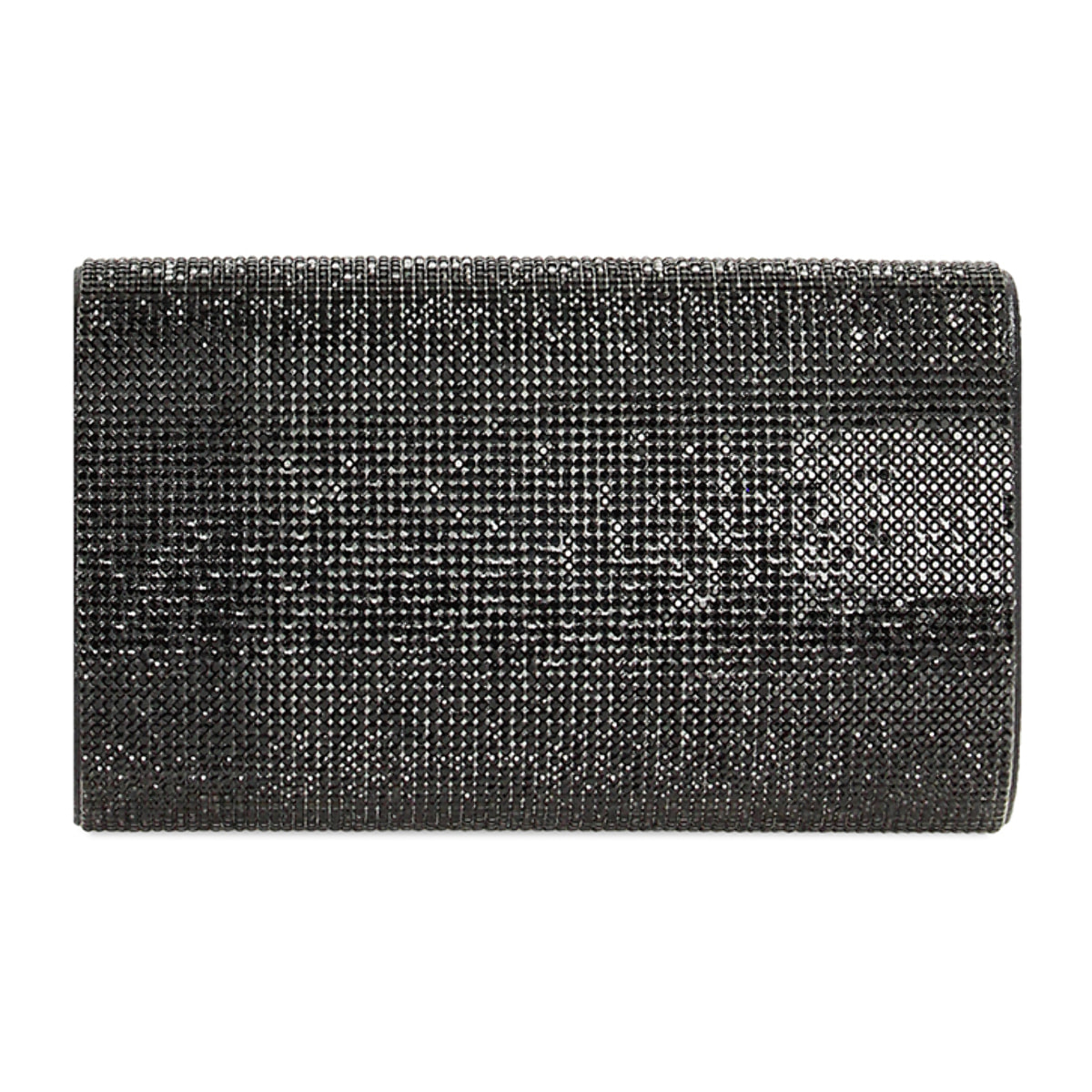 Clutch negro laminado con piedras