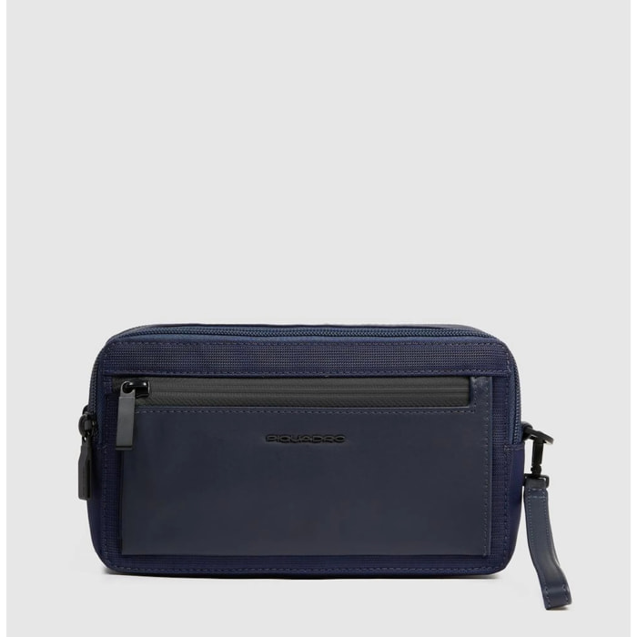 Piquadro Pochette a due scomparti in tessuto riciclato