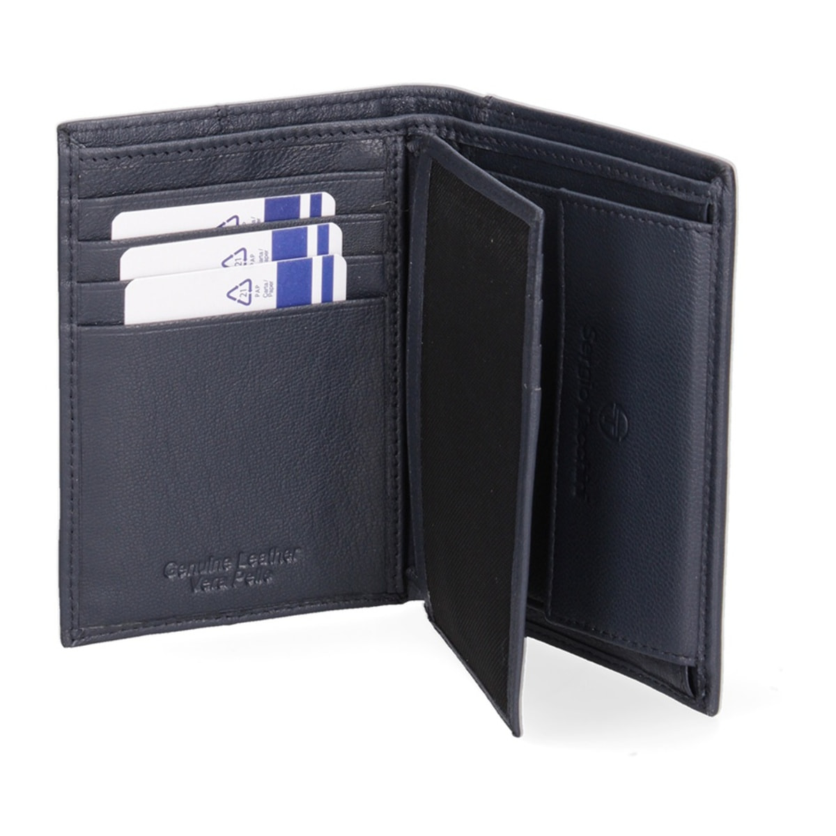 Portafoglio uomo in vera pelle - Modello False - Casual - 9.0 x 12.5 x 2.0 cm