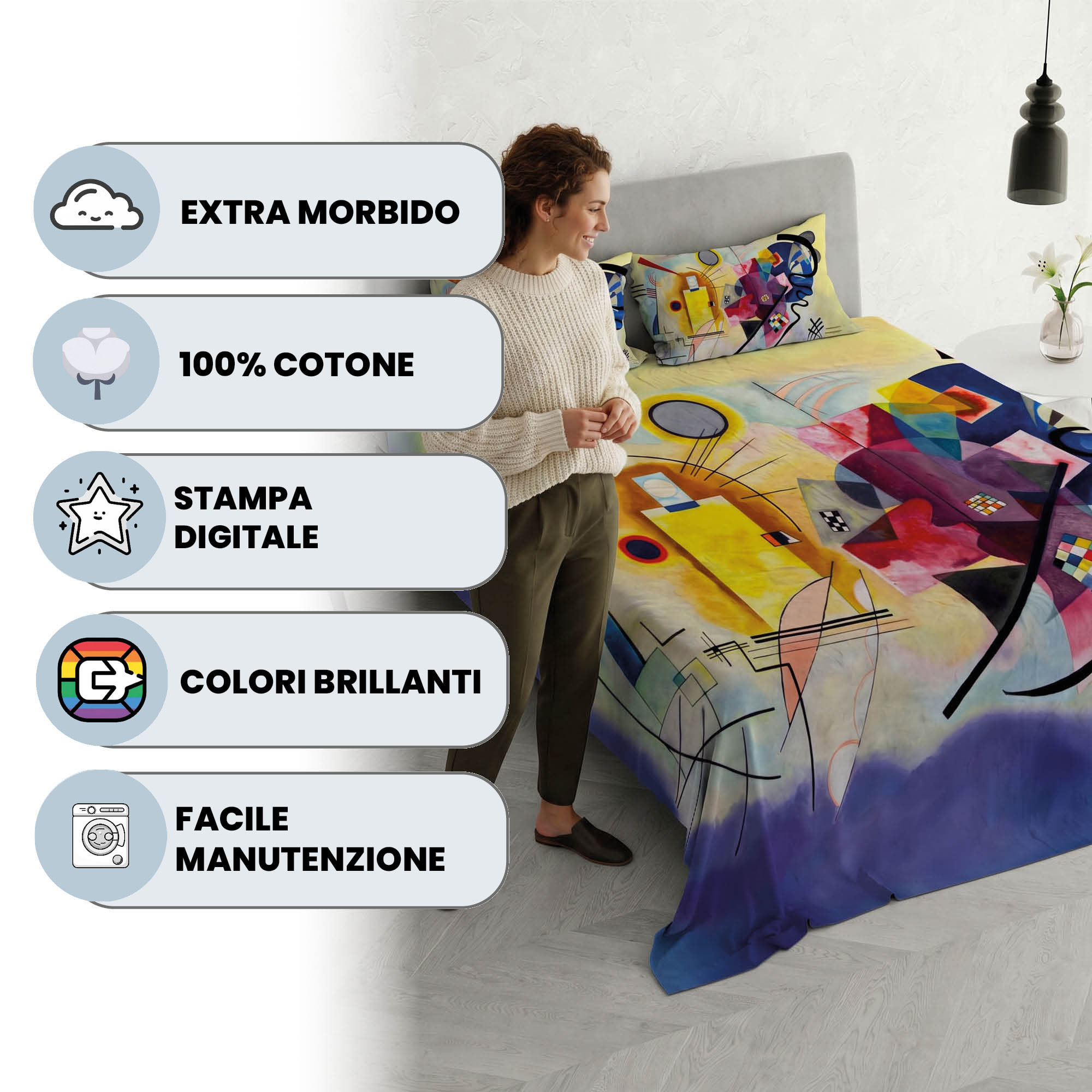 PARURE LETTO SOGNI D'AUTORE, Stampa Digitale, 100% Cotone - 57