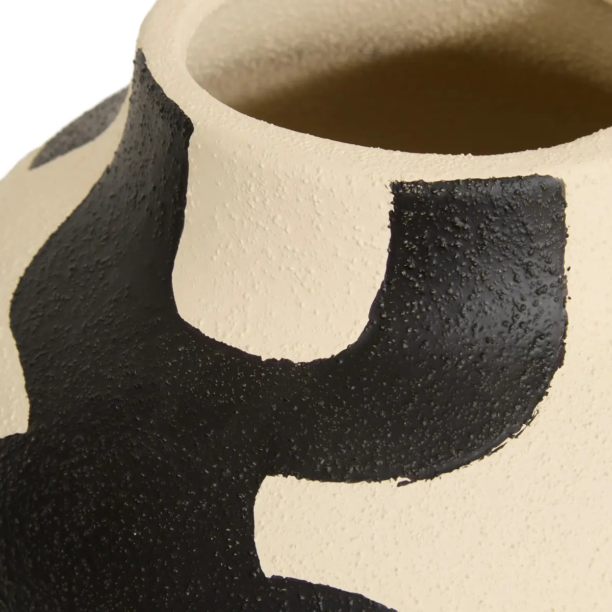 Vase Nyer H.31,5cm beige et noir