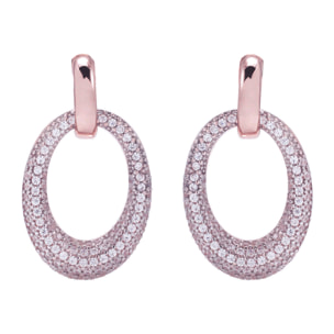Orecchini Pendenti Ovali Pavé in Cubic Zirconia
