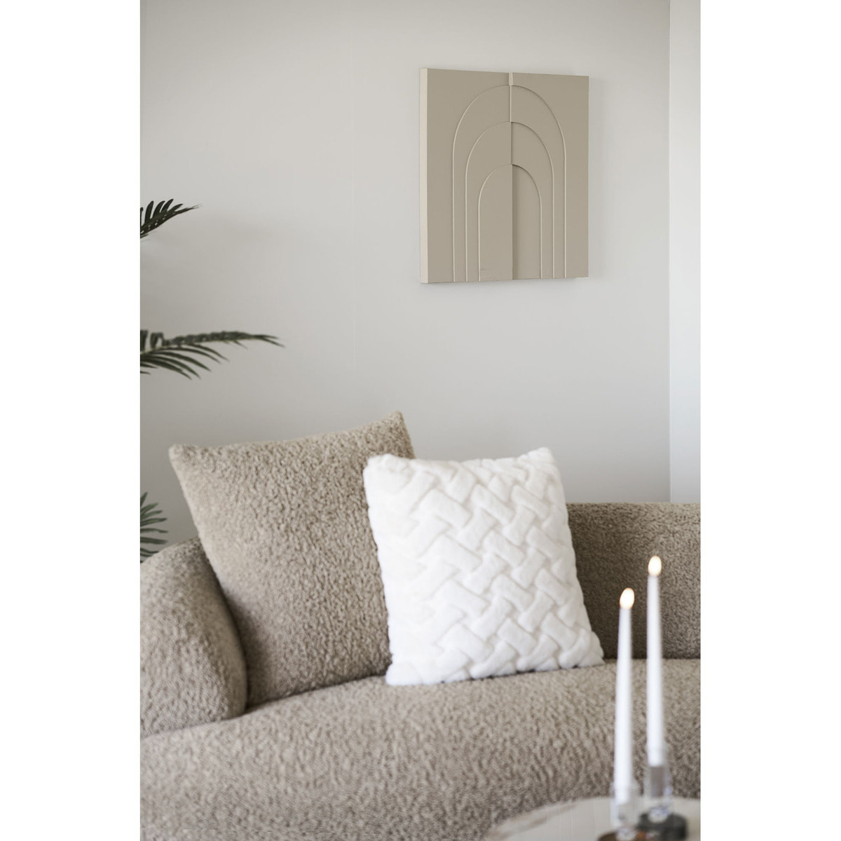 Ina Pannello Murale in Rilievo Beige 60x60 cm