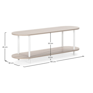 Mueble tv Montana 2 estantes efecto Roble/Blanco