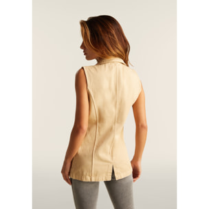 Gilet doppio petto da donna in gabardine