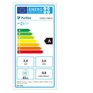 Aire Acondicionado portátil 7000 BTU con deshumidificador y termostat COOLY 7000N PURLINE