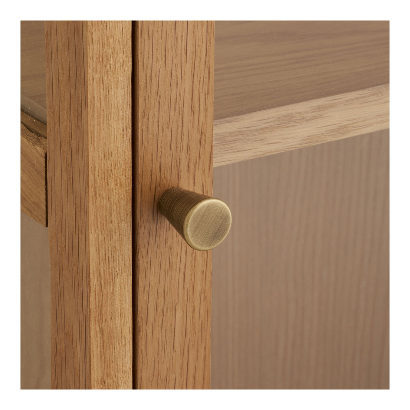 Mobile pensile Zamora in rovere e vetro temperato naturale 40×60 cm
