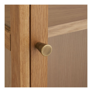 Mobile pensile Zamora in rovere e vetro temperato naturale 40×60 cm