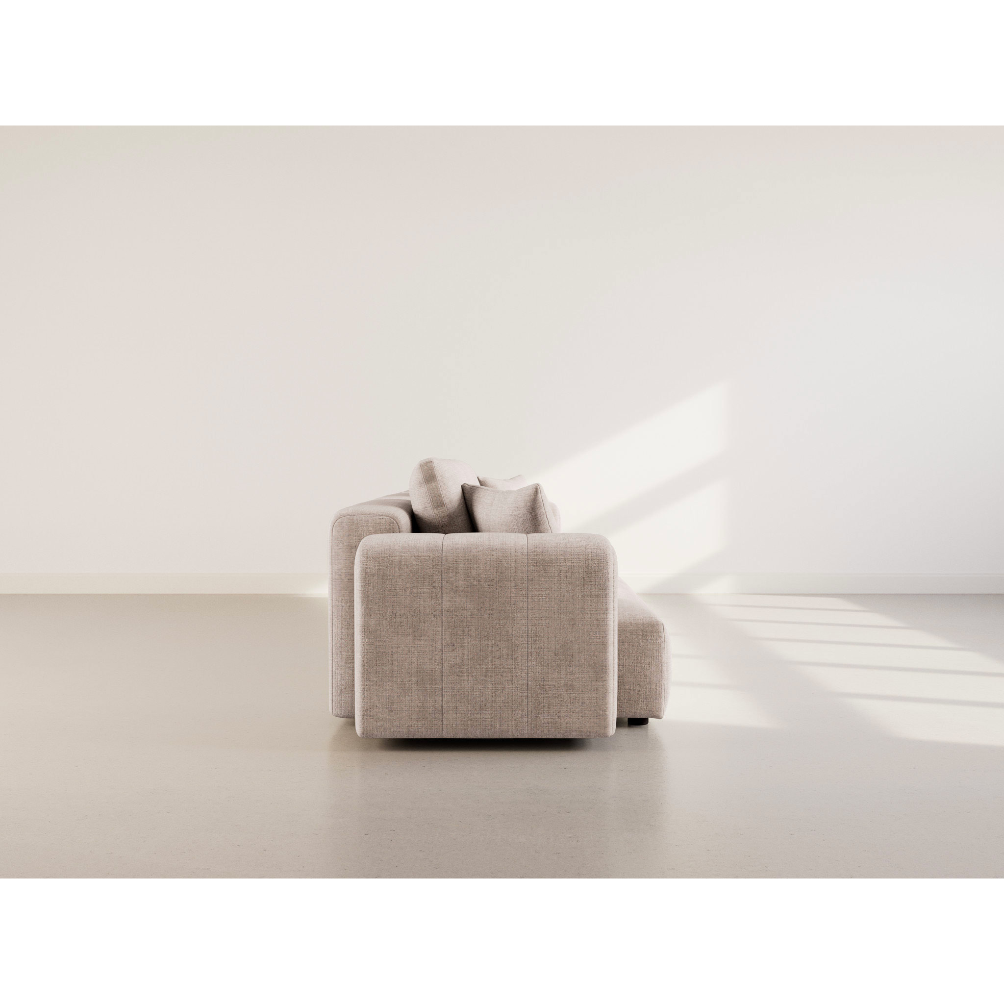 Colette - Canapé modulable 3 places en velours texturé - Beige