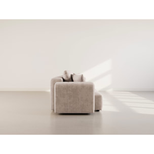 Colette - Canapé modulable 3 places en velours texturé - Beige