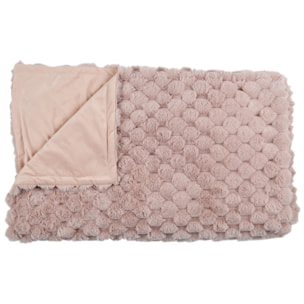 Plaid - HOME DECO FACTORY - Opulence - Imitation Fourrure - Rose