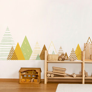 Stickers muraux enfants - Décoration chambre bébé - Autocollant Sticker mural géant enfant montagnes scandinaves MIAKA