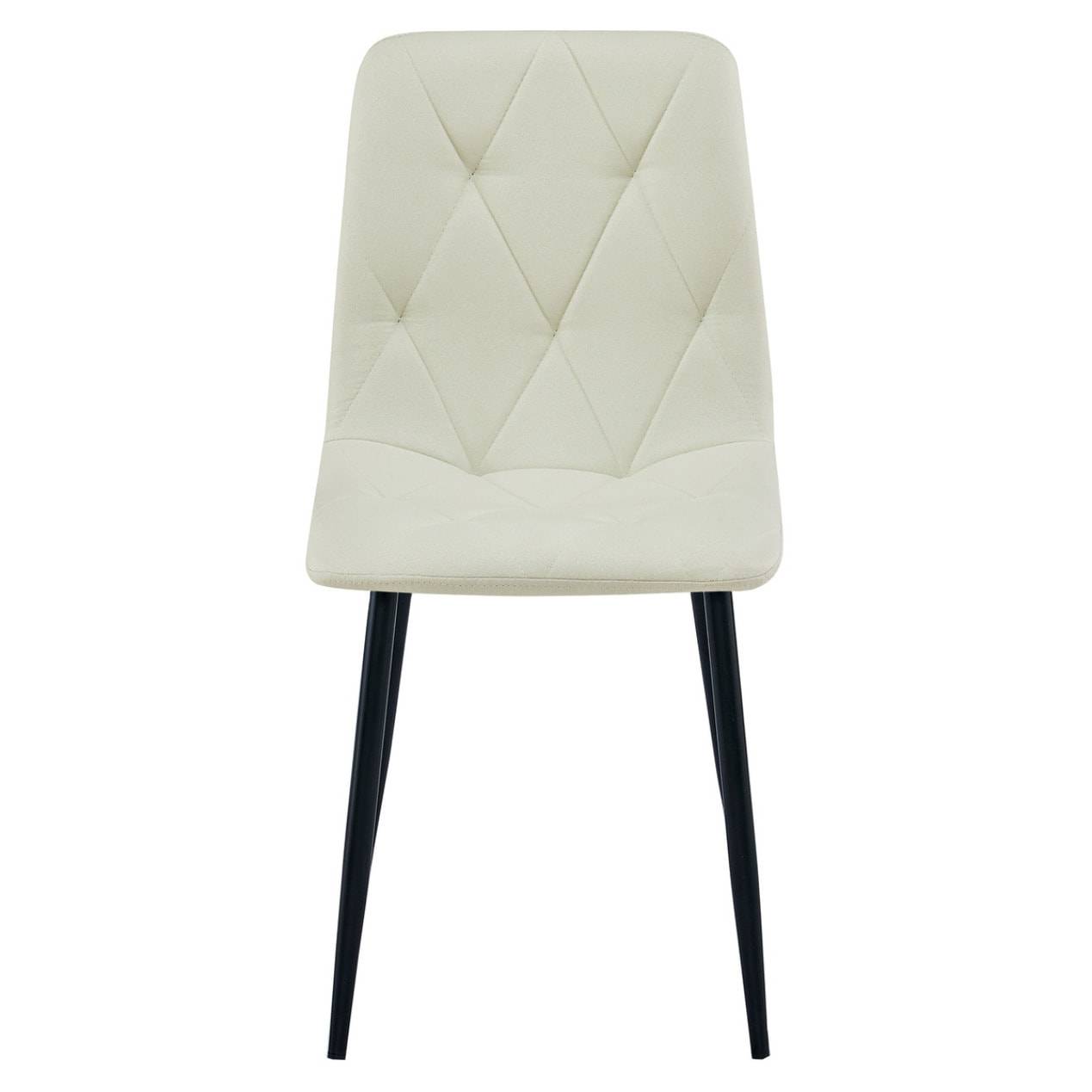 Set di 2 sedie Libra in tessuto beige e gambe nere