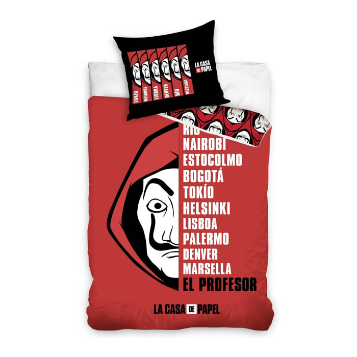Parure de lit enfant 100% coton - casa de papel