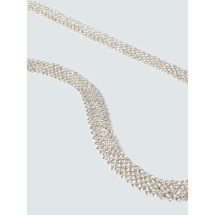 Fiorella Rubino - Cinturón de cadena con aplicaciones de cristal - Argento