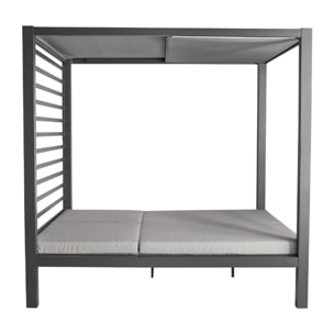 Lit de jardin 2 places structure aluminium gris foncé TALANA