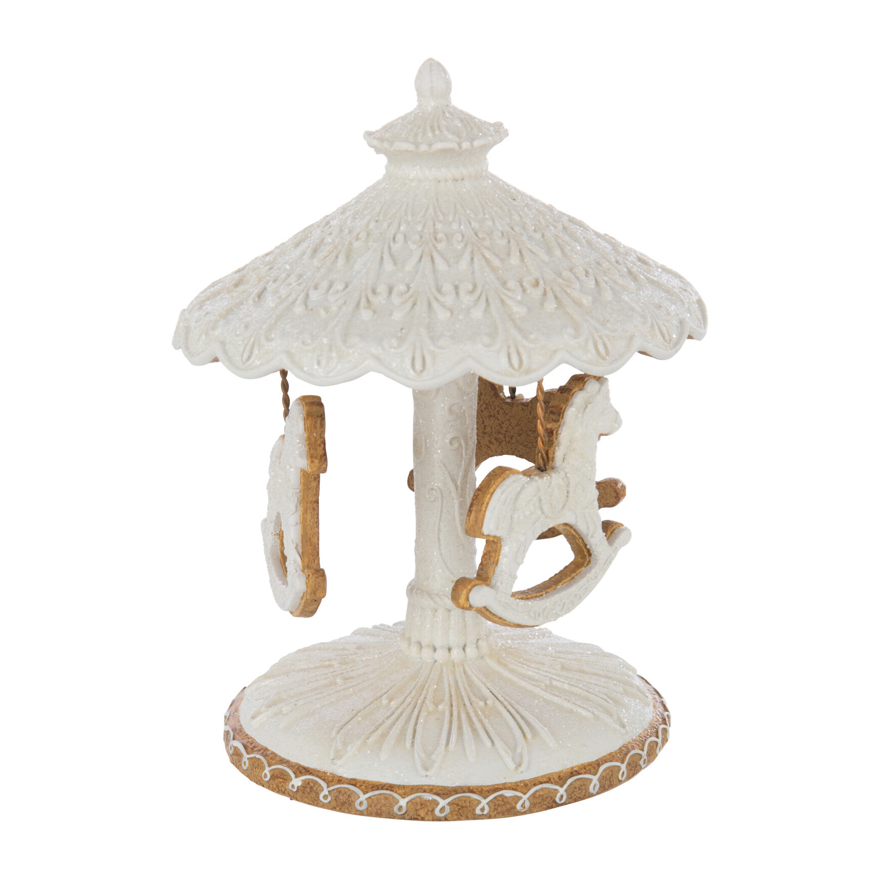 J-Line décoration Carroussel Pain D'épice - polyrésine - beige/blanc